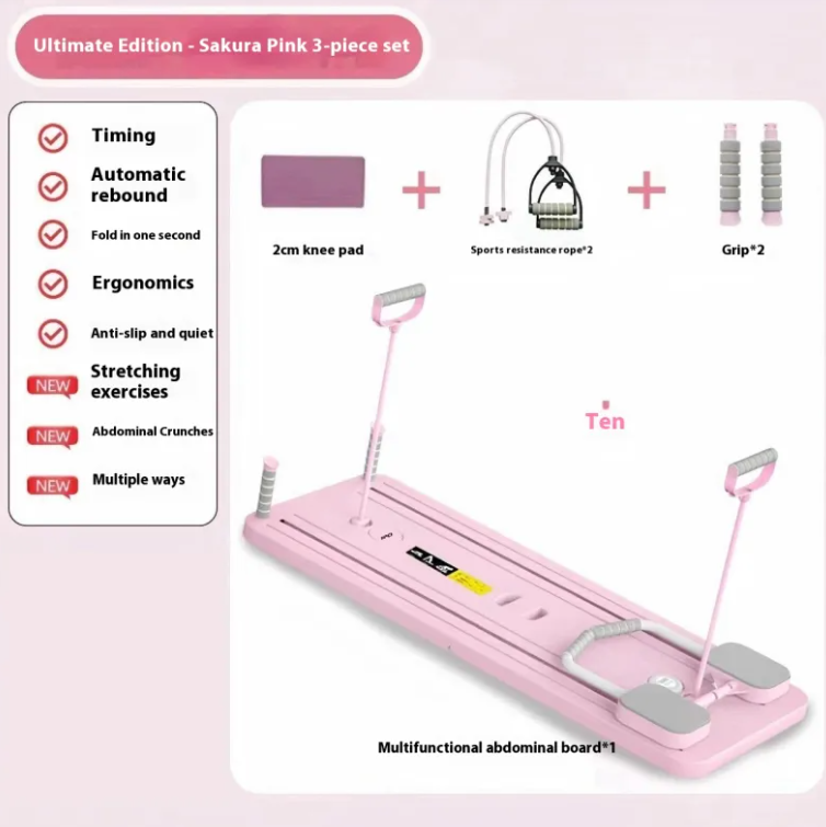Tabla de Fitness Multifuncional con Rueda Abdominal – Entrenamiento Completo en Casa