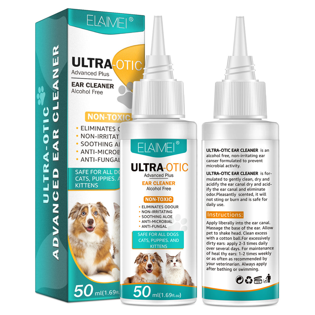 Limpiador de Oídos para Mascotas 50ml – Solución Suave para Perros y Gatos