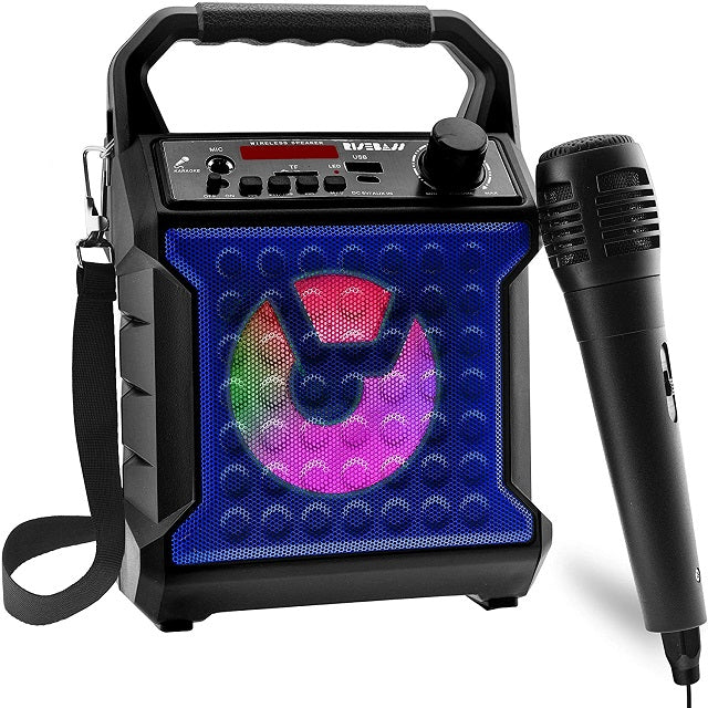 Máquina de Karaoke Portátil Risebass – Con Micrófono, Luces LED y Bluetooth