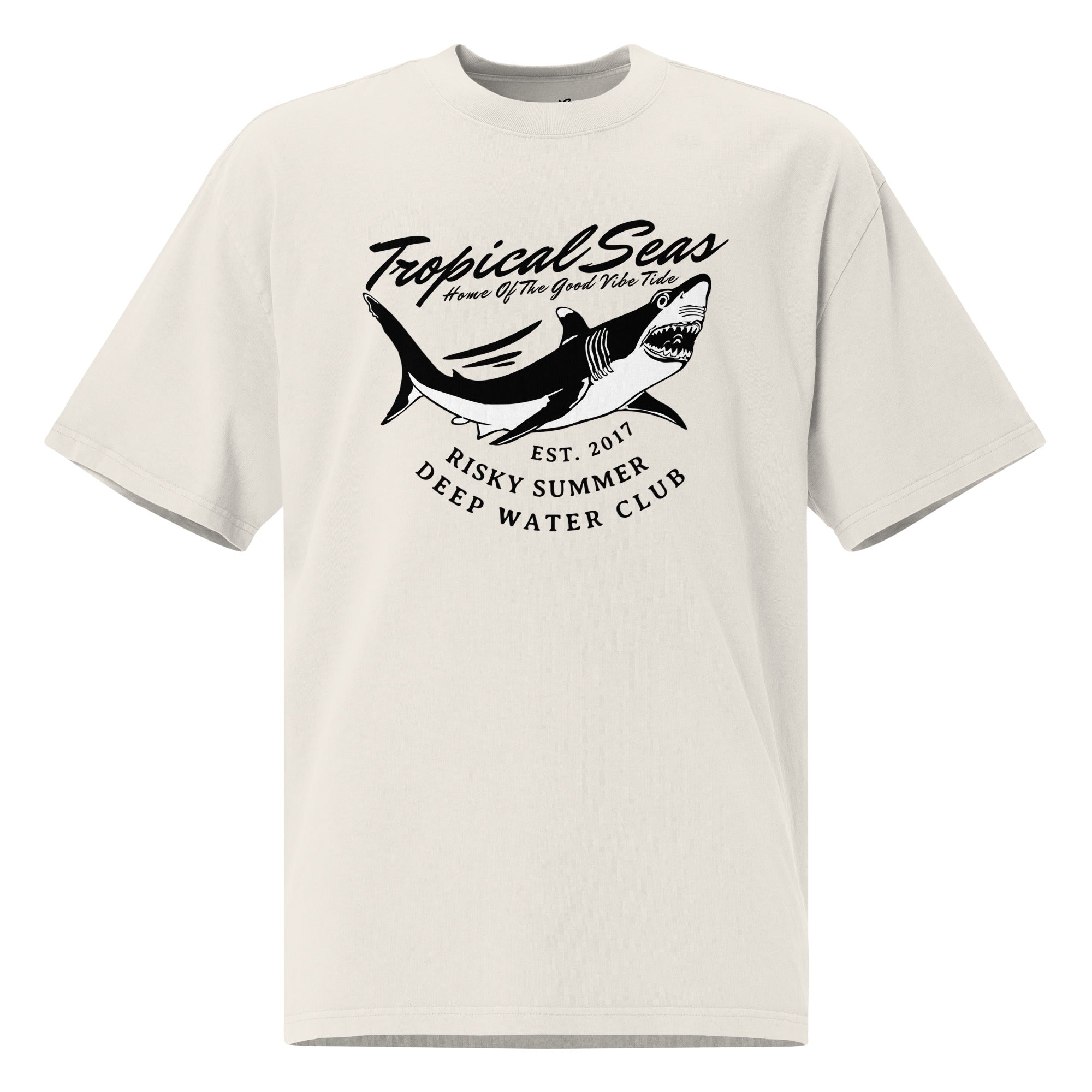 Camiseta Oversized Sharky Deep Water Club – Estilo Vintage Desgastado
