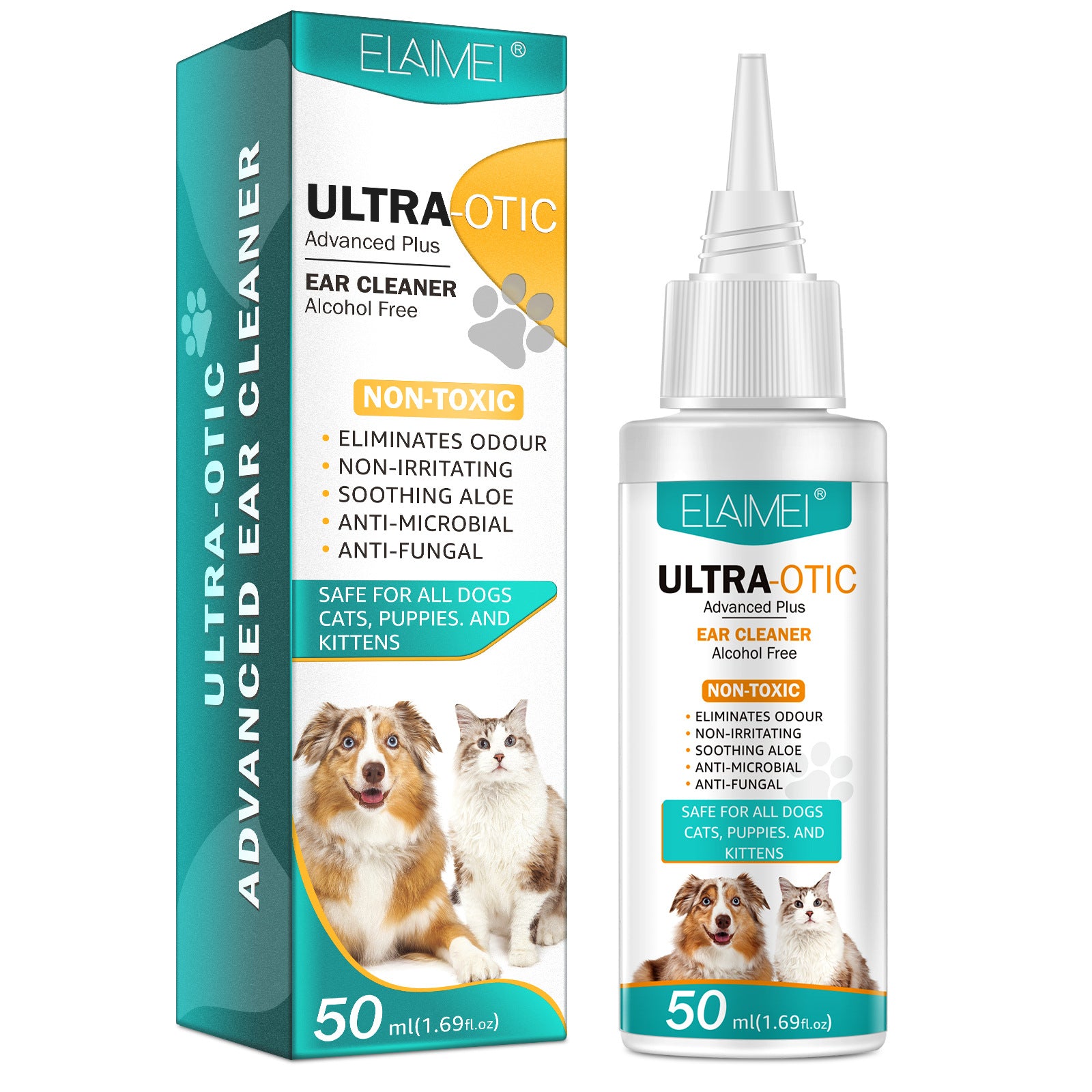 Limpiador de Oídos para Mascotas 50ml – Solución Suave para Perros y Gatos