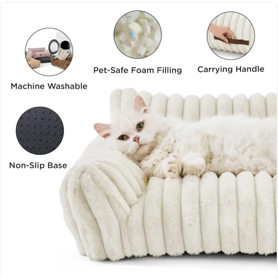Sofá para Mascotas Bedsure – Cama de Pana Suave para Gatos y Perros