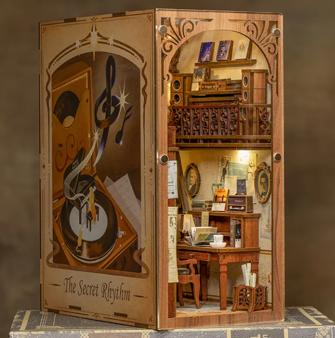 Puzzle 3D Porta-Libros de Madera – Decoración y Entretenimiento Creativo