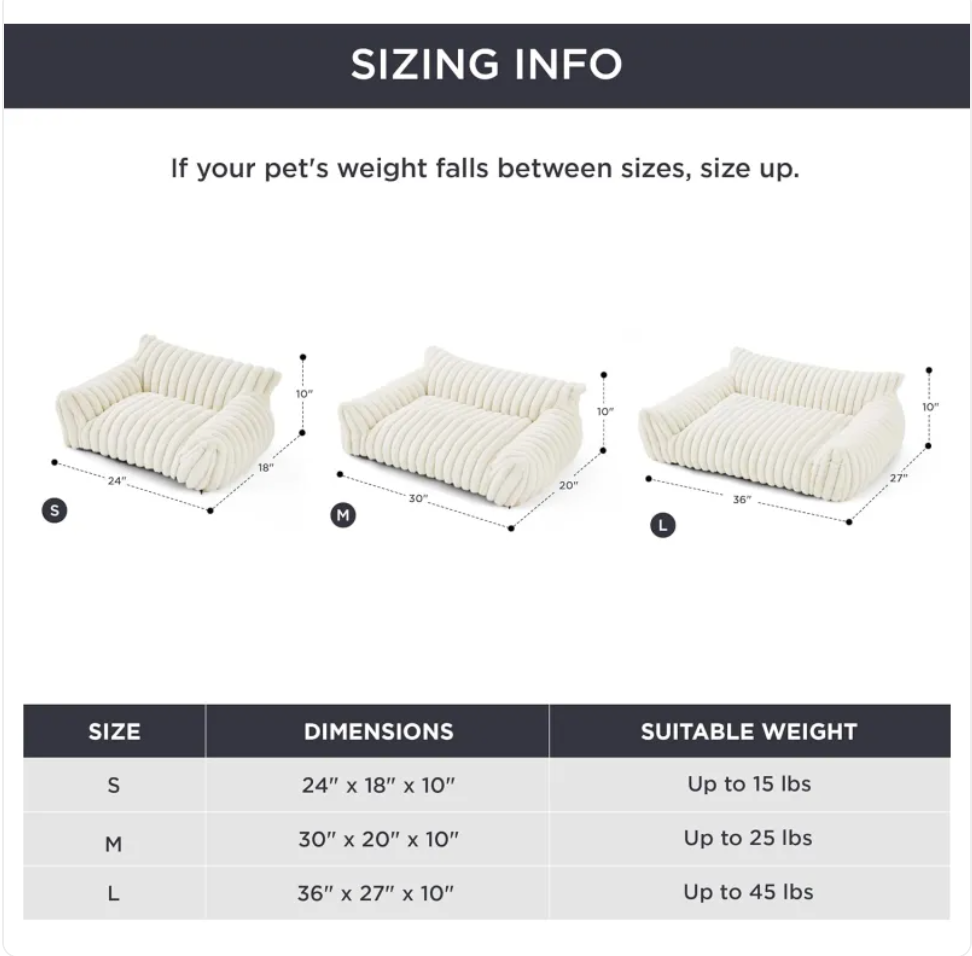 Sofá para Mascotas Bedsure – Cama de Pana Suave para Gatos y Perros