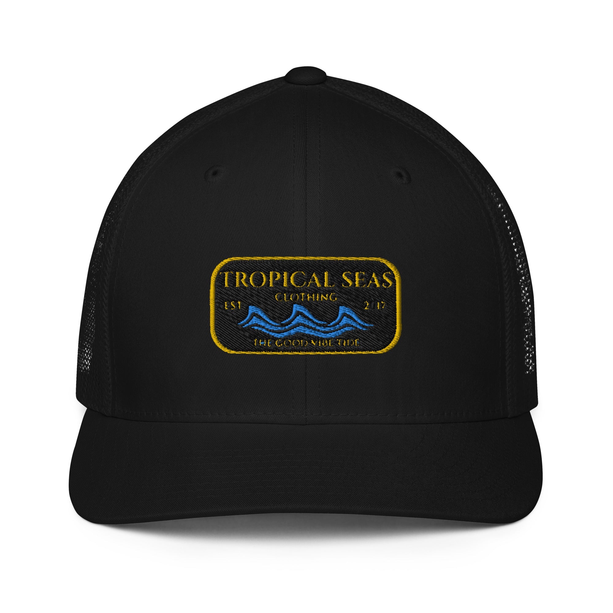 Gorra Trucker Steady Wave – Malla Transpirable con Diseño Tropical