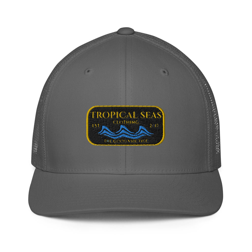 Gorra Trucker Steady Wave – Malla Transpirable con Diseño Tropical
