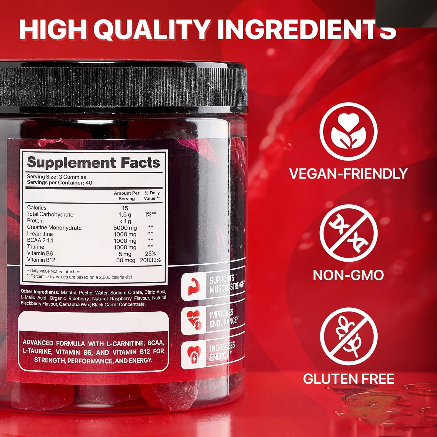 Gummies Muscle Boost con Creatina – Energía, Resistencia y Recuperación Muscular