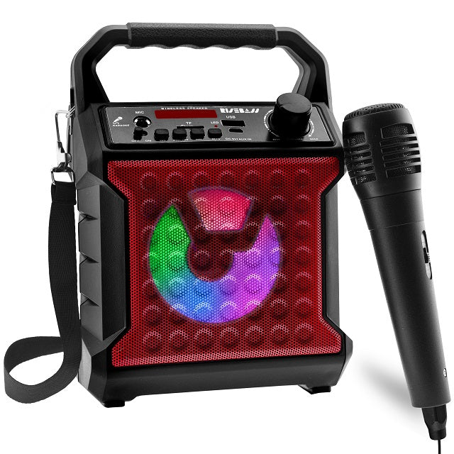 Máquina de Karaoke Portátil Risebass – Con Micrófono, Luces LED y Bluetooth