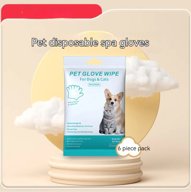 Guantes y Toallitas de Limpieza para Mascotas – Higiene Fácil para Perros y Gatos
